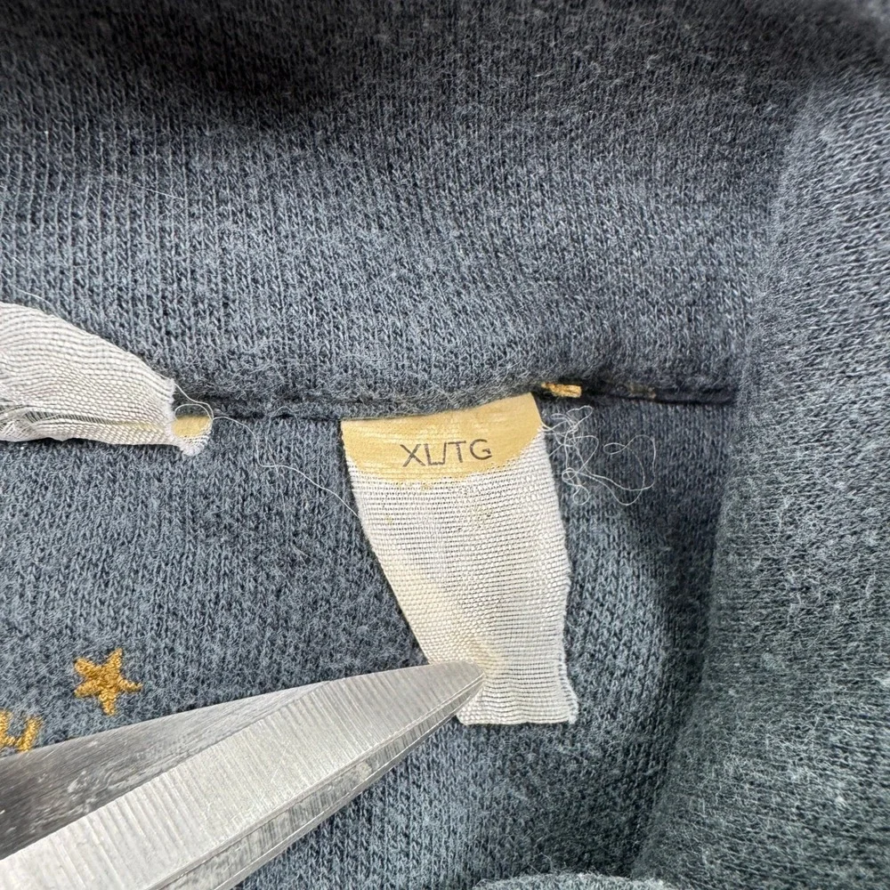 Tommy Bahama Jeans Men's 1/4 Zip Sweater XL Gray Waffle Knit Contrast Stitch